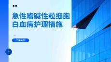 急性嗜碱性粒细胞白血病护理措施