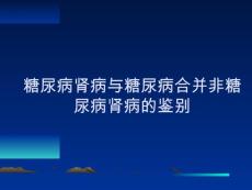 糖尿病肾病与糖尿病合并非糖尿病肾病的鉴别【6页】