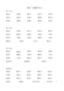 四下 拼音易錯字音（填拼音）