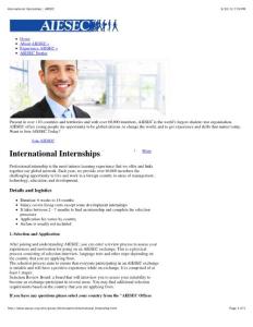 AIESEC US-International Internships