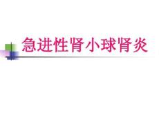 急进性肾小球肾炎、慢性肾炎