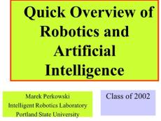 【机器人系列】Quick Overview of Robotics and Artificial Intelligence