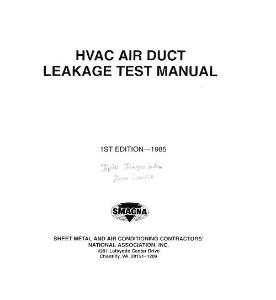 SMACNA - HVAC Air Duct Leakage Manual [1985]