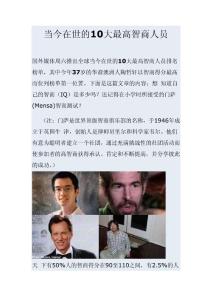 當(dāng)今在世的10大最高智商人員