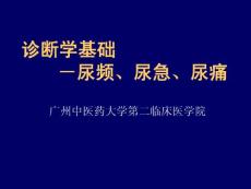 诊断学基础尿频尿急尿痛PPT培训课件