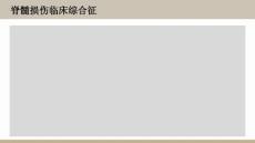 脊髓损伤临床综合征