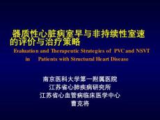 《器质性心脏病室早与非持续性室速的评价与治疗策略》【47页】