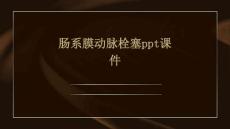 肠系膜动脉栓塞课件