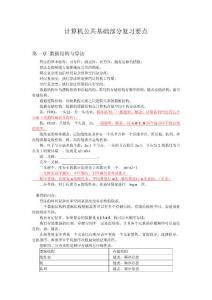 計算機公共基礎部分復習剛要