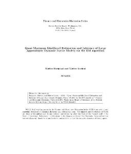 美聯儲-通過EM算法對大近似動態因子模型進行準最大似然估計和推斷 Quasi Maximum Likelihood Estimation and Inference of Large Approximate Dynamic Factor Models via the EM algorithm