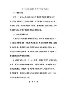 關(guān)于2023年財(cái)務(wù)個(gè)人工作總結(jié)范文