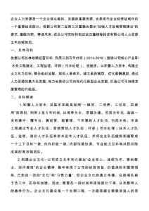 人力資源五年戰略規劃