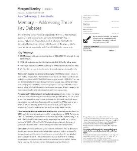 Morgan Stanley -Asia Technology   Asia PacificMemory-Addressing ThreeKey Debates 20241110 存儲