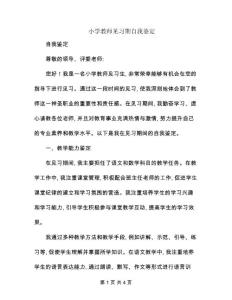 小學教師見習期自我鑒定
