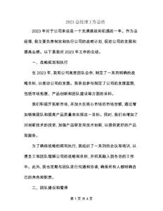2023總經(jīng)理工作總結(jié)