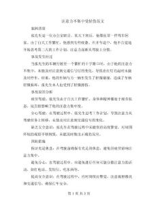 注意力不集中受轻伤范文