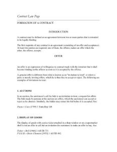 Formation of A Contract