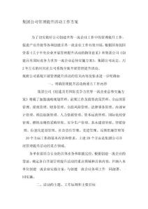 集團(tuán)公司管理提升工作方案