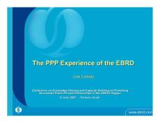 The PPP Experience of the EBRD