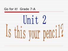 Unit 2 Is this your pencil?