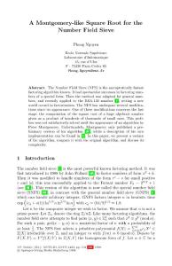10.1.1.137.640 A Montgomery-like Square Root for the Number Field Sieve (1998)