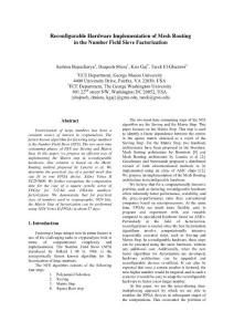 10.1.1.130.8611 Reconfigurable hardware implementation of mesh routing in number field sieve factorization, Special Purpose Hardware for Attacking Cryptographic Systems (2005)