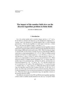 10.1.1.170.9209 The impact of the number field sieve on the discrete logarithm problem in finite fields (2008) in Algorithmic Number Theory MSRI Publications