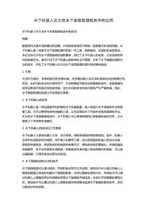 水下機器人在大壩水下表面裂縫檢測中的應用