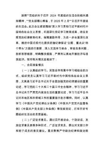 黨支部2024年度組織生活召開情況報(bào)告