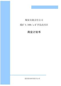 煤礦0.30Mta礦井技改項目商業計劃書-