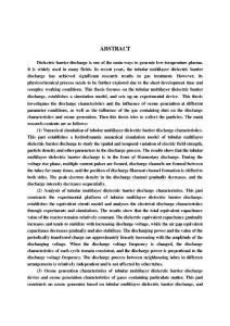 多層排管式介質(zhì)阻擋放電特性和應(yīng)用研究