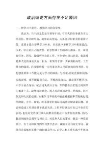 政治理论方面存在不足原因