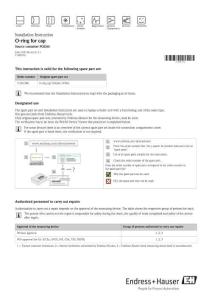 E+H恩德斯·豪斯 O-ring cap安裝手冊