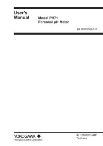 YOKOGAWA橫河PH71 Personal pH Meter使用說明書
