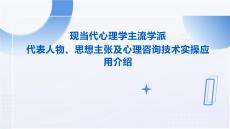 現(xiàn)當代心理學主流學派代表人物、思想主張及心理咨詢技術實操應用介紹