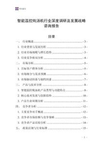 智能温控炖汤机行业深度调研及发展战略咨询报告