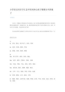 最新版-小學(xué)語文同音字不用再擔(dān)心孩子傻傻分不清楚了