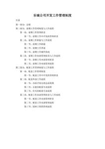 乐城公司开发工作管理制度