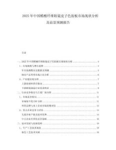 2025年中国醋酸纤维眼镜皮子色胶板市场现状分析及前景预测报告