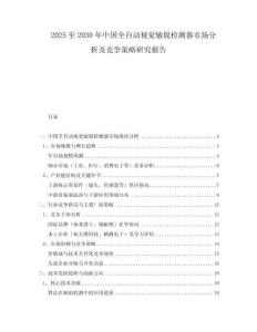 2025至2030年中国全自动视觉敏锐检测器市场分析及竞争策略研究报告