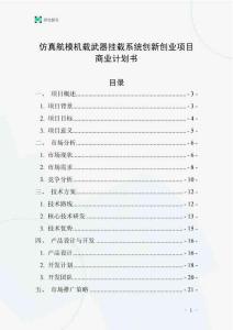 仿真航模机载武器挂载系统创新创业项目商业计划书