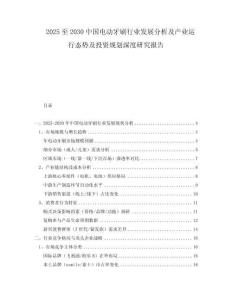 2025至2030中国电动牙刷行业发展分析及产业运行态势及投资规划深度研究报告