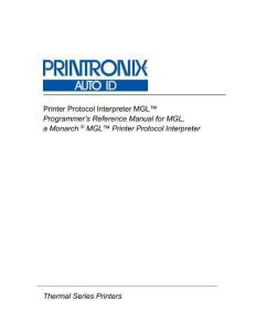 TSC Programmer’s Reference Manual for MGL用戶(hù)使用手冊(cè)