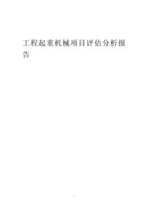 2023年工程起重机械项目评估分析报告