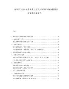 2025至2030年中国电话求救呼叫器市场分析及竞争策略研究报告