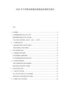 2025年中国喷油器测试器数据监测研究报告