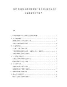 2025至2030年中国黄铜锻打单向止回阀市场分析及竞争策略研究报告