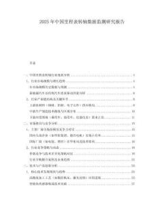 2025年中國(guó)里程表轉(zhuǎn)軸數(shù)據(jù)監(jiān)測(cè)研究報(bào)告