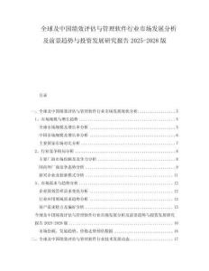 全球及中国绩效评估与管理软件行业市场发展分析及前景趋势与投资发展研究报告2025-2028版