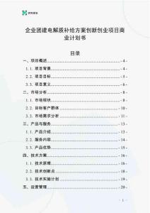 企业团建电解质补给方案创新创业项目商业计划书